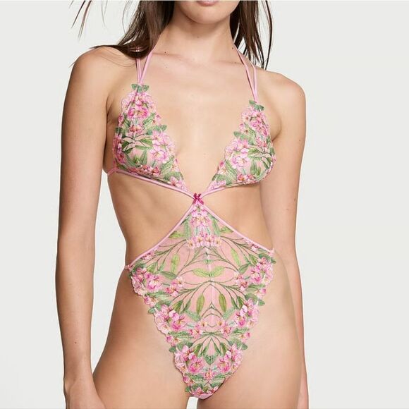 1014 Victoria Secret Lily Embroidery Triangle Teddy Sz Small - Picture 5 of 5